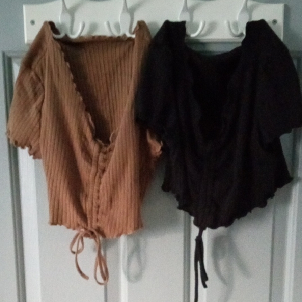 SHEIN Brown and Black Crop Tops